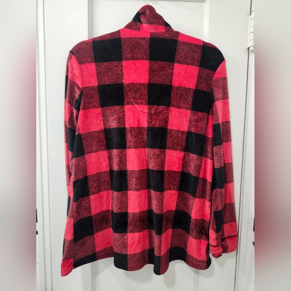 Donna Karan Red and Black Checkered Shirt - Picture 2 of 5